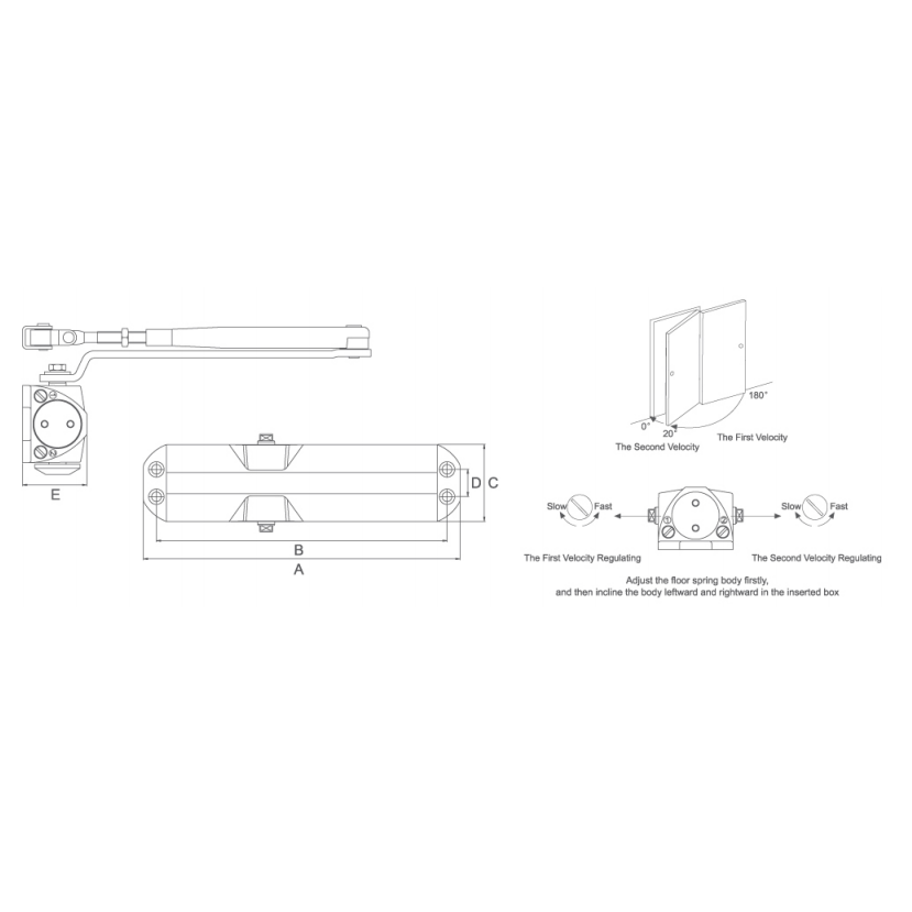 FRENO PARA PUERTAS 180 GRADOS